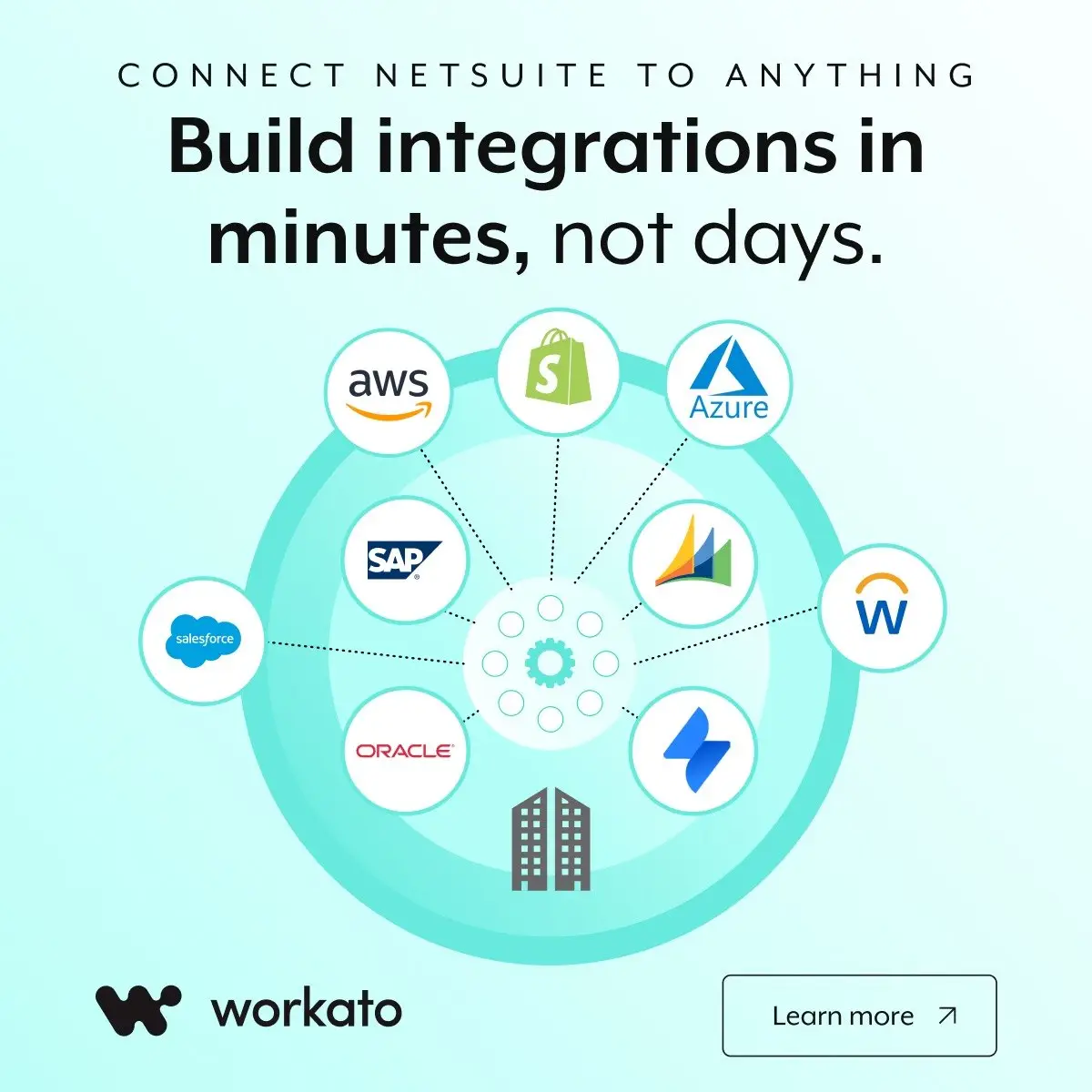 Workato campaign creative about integrations.